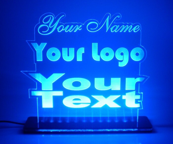 RGB Custom Acrylic Leds Sign Laser Engraved Desk Model