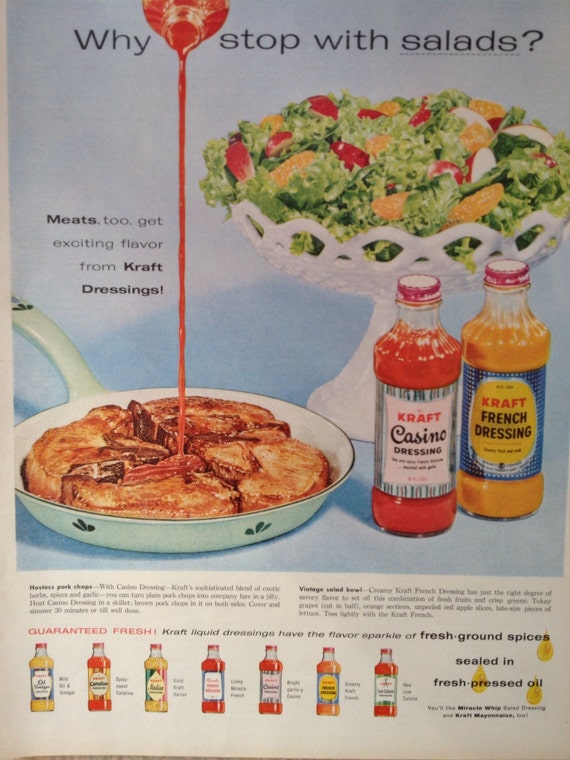 Vintage 1959 Kraft Salad Dressing Ad Paper Ephemera taken