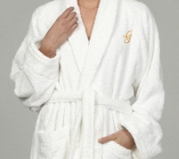 Items similar to Custom Embroidered Egyptian Cotton Terry Cloth Robe on