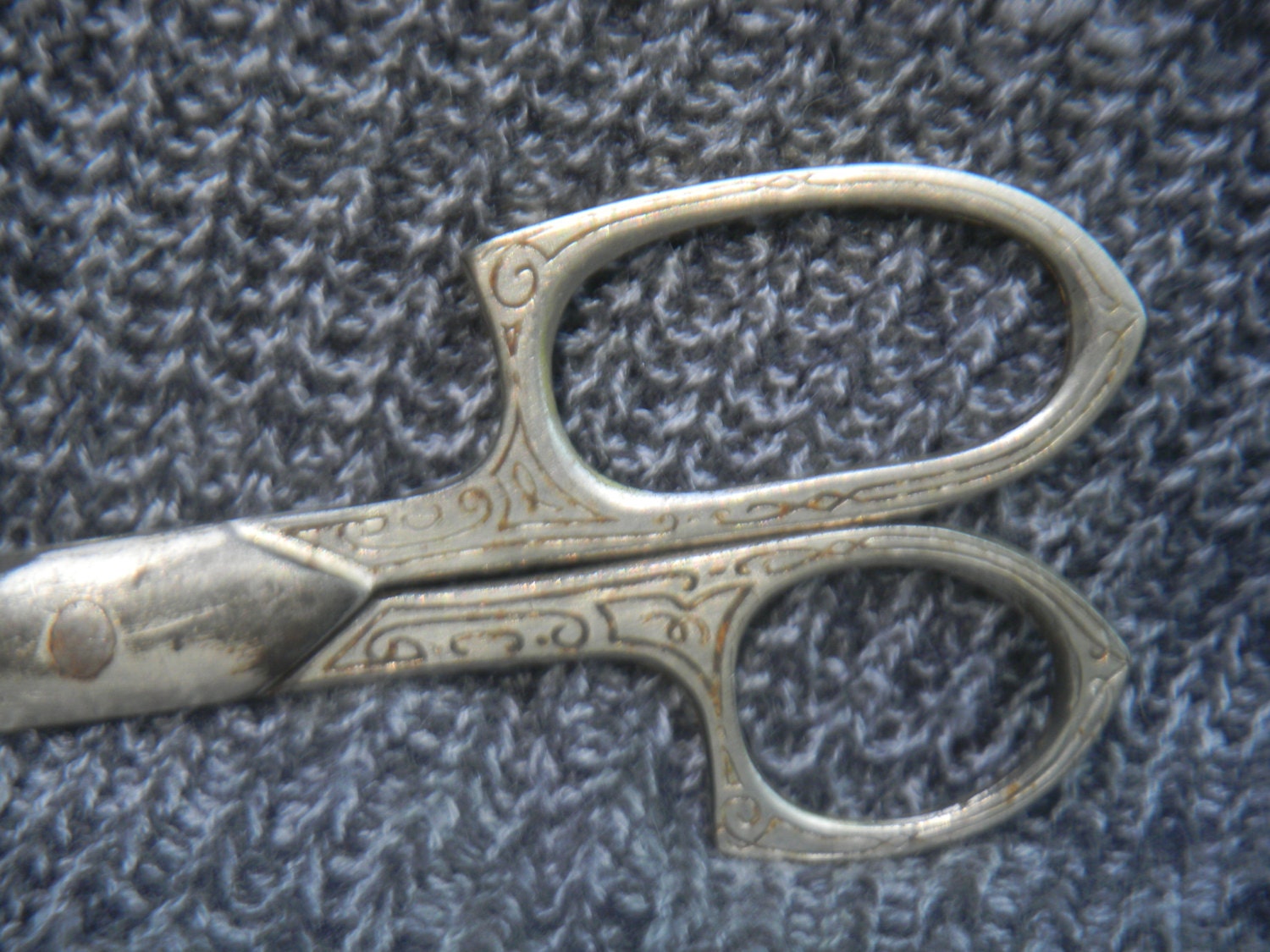 Engraved vintage scissors Eversharp steel antique