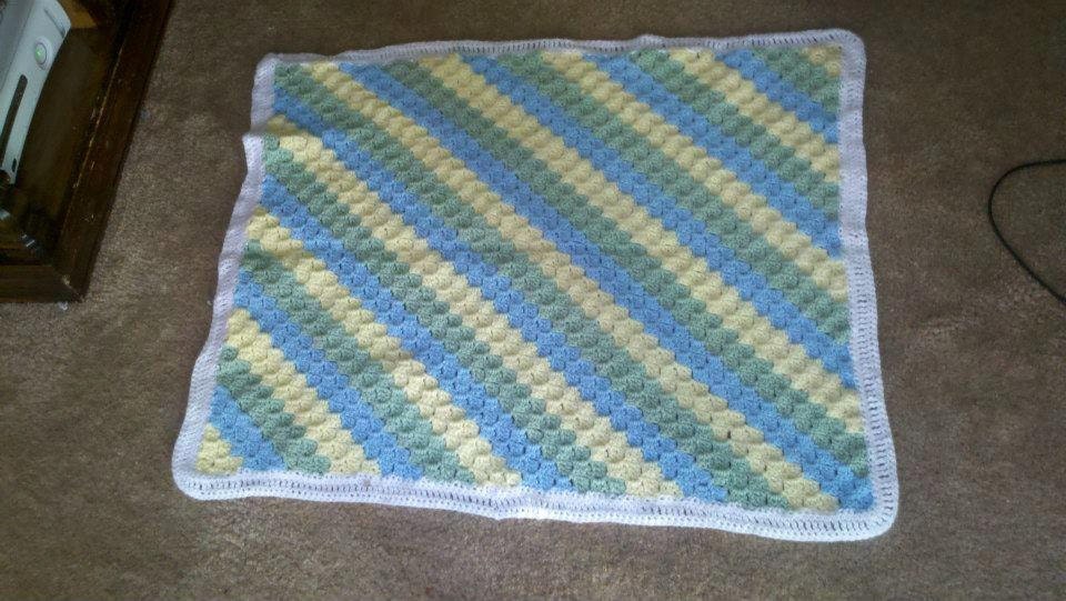 Diagonal Box Stitch Baby Blanket by CrochetForMadilyn on Etsy