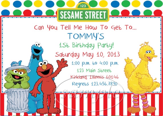 Sesame Street Party Invitations 7
