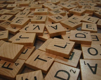 200 Scrabble Tiles Wooden Complete Set Lot Scrap Booking Crafting Jewelry Wedding Favors