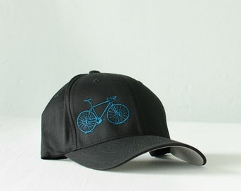 small - medium - Vital Bicycle - flexfit fitted hat, teal on black