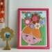 Retro A3 Poster by alice apple - Flower Head