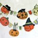 SALE- Halloween Pumpkin Jack O'Lantern Banner Garland Bunting Ornaments Decoration Original Folk Art DIY