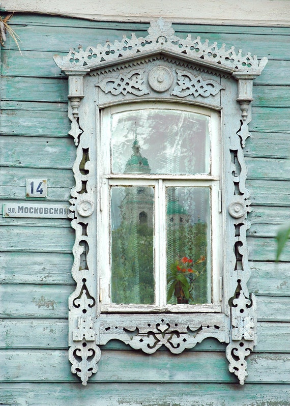 Items similar to Decorative Russian Window Photography. Woodwork. Dacha ...