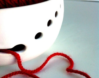 Pure White Ceramic Wheel Thrown Yarn Bowl - Made To Order