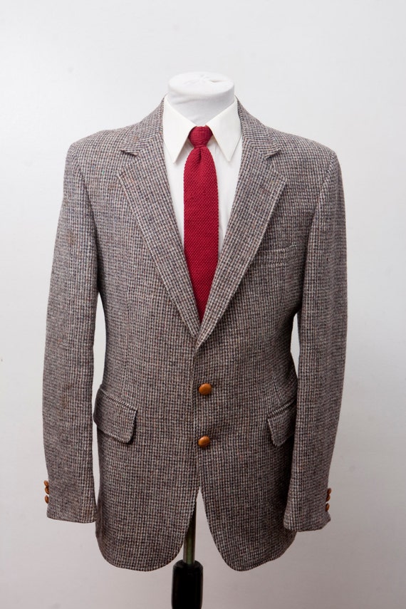 Size 42 Vintage Harris Tweed Wool Sport Coat by BrightWall on Etsy