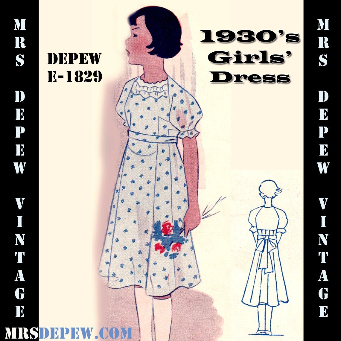 1930s Style Girls Dress Patterns