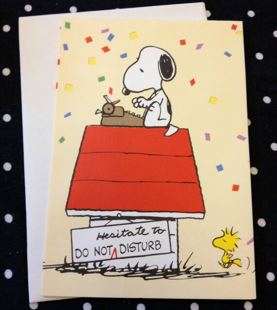 Peanuts Snoopy and Woodstock Kennel Typing Gift Card 3.5 x