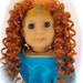 Merida Inspired Doll is a Rewigged American Girl Doll with Handmade Merida Style Dress