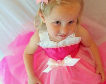 sleeping beauty costume tutu pink aurora dress birthday princess halloween light adjustable dinner ariel mermaid vacation