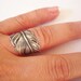 Steampunk Angel Feather Ring- Sterling Silver Ox Finish- Adjustable- Feather Ring