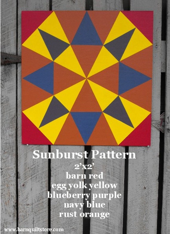 items-similar-to-painted-wood-barn-quilt-sunburst-pattern-on-etsy