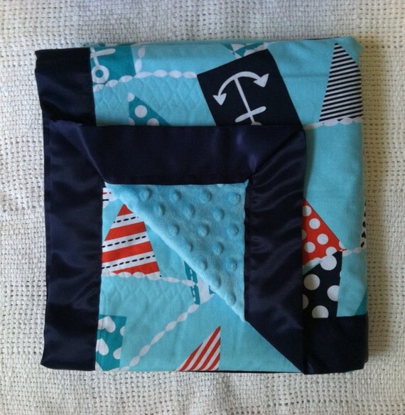 Nautical Baby Blanket Nautical Blanket Minky Baby by WatchMyDive