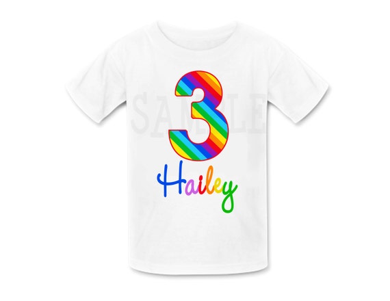 Rainbow Birthday Shirt , Personalized Rainbow TShirt or Bodysuit Il_570xn