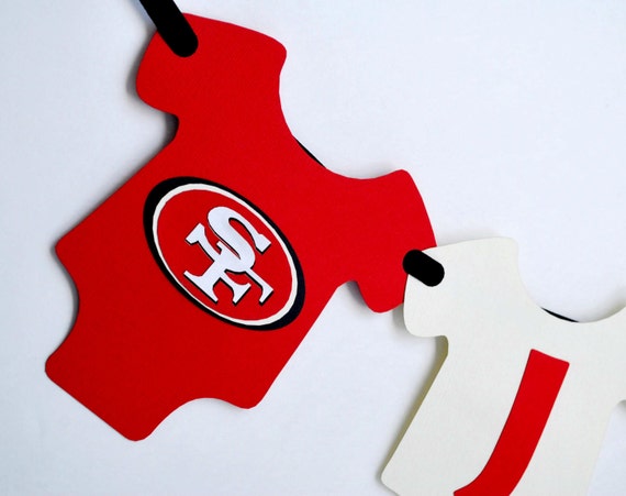 Football Team Banner, handmade sport banner, baby shower banner, inspired on 49ers football team , baby shower banner, A534 Il_570xn