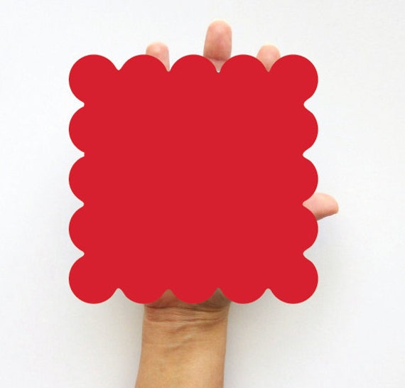 16 Scalloped Squares (5 inches) for banner Textured Cardstock , Choose your Color A588 Il_570xn