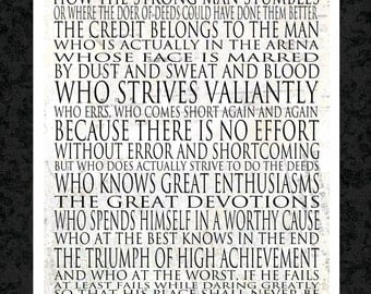 Nifty image intended for man in the arena free printable Vibrant image intended for man in the arena free printable