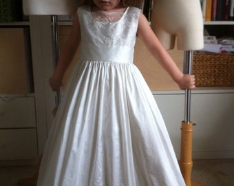 Eyelet Flower Girl First Communion Dress size by Mousebeecouture