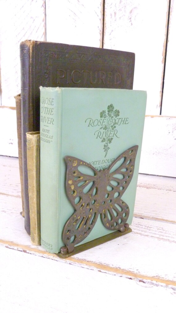 Vintage brass butterfly rustic bookends by GreenCanyonTradingCo