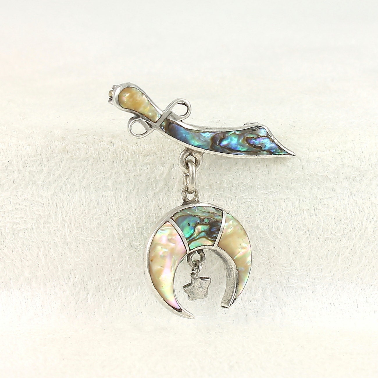 Masonic Antique Shriner Lapel Pin Sterling Silver & Mother