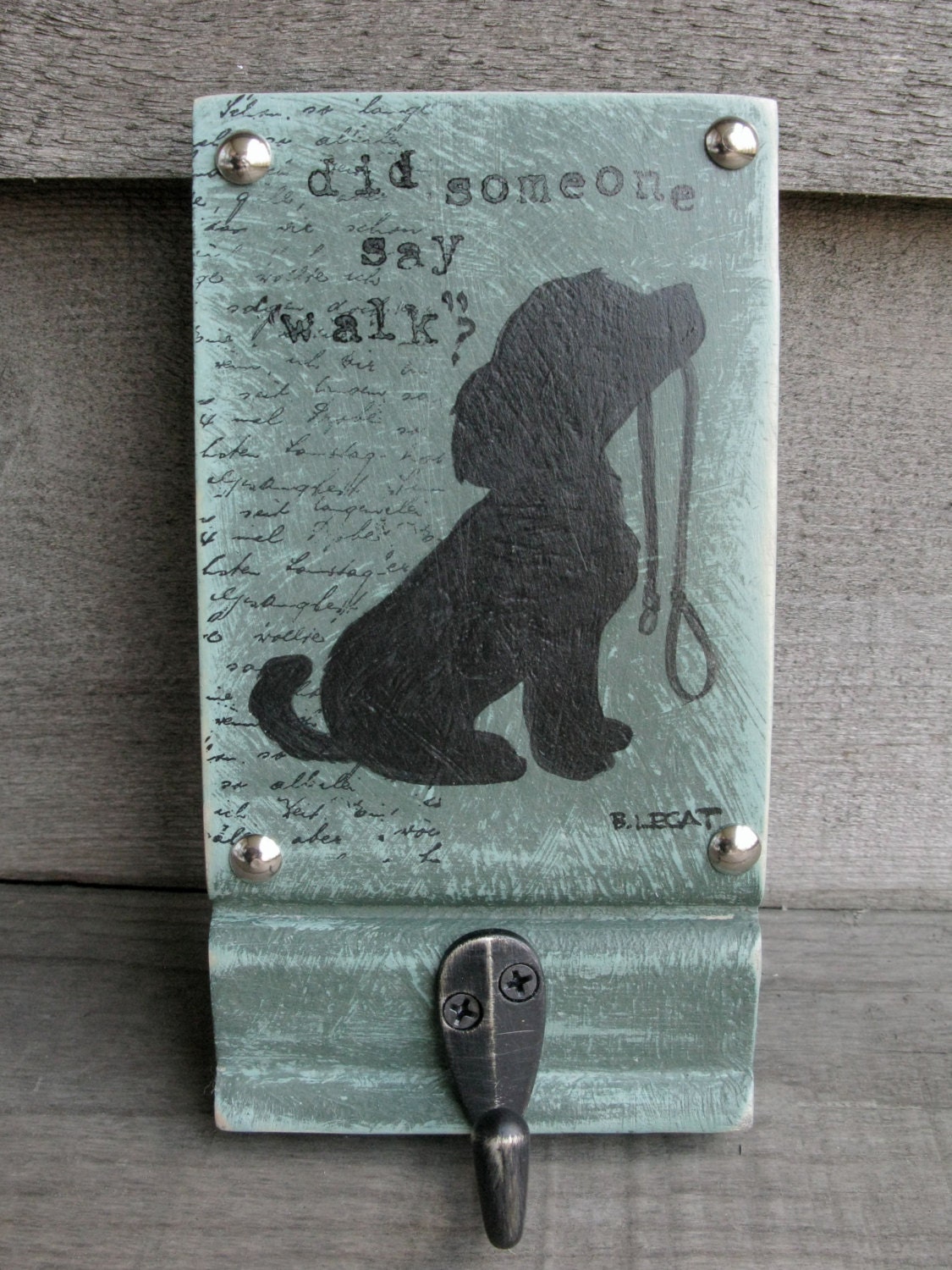DOG ART Custom Dog leash holder Hook for Dog Leash by bonnielecat