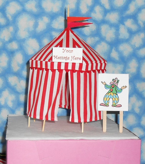  Circus Tent Cake Topper  or Table Decoration by 