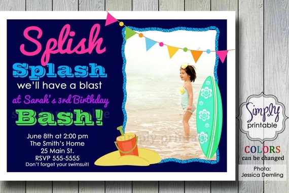 Pool Party Birthday Invitation Il_570xn