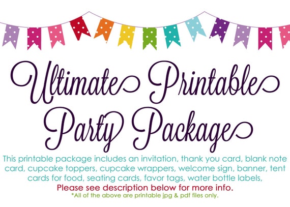 Ultimate Printable Party Package Il_570xn