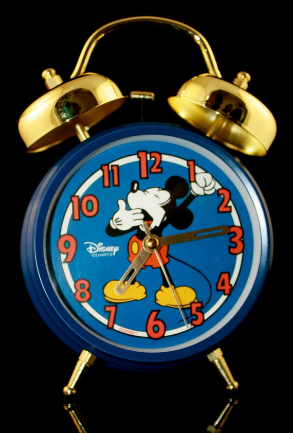 Vintage Mickey Mouse Alarm Clock Walt Disney Quartz Souvenir