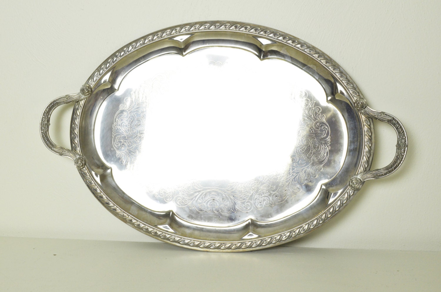 Silver Plated Serving Tray / Vintage Plate by WakeUpDelilah