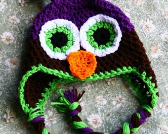 Crochet Owl Hat Pattern