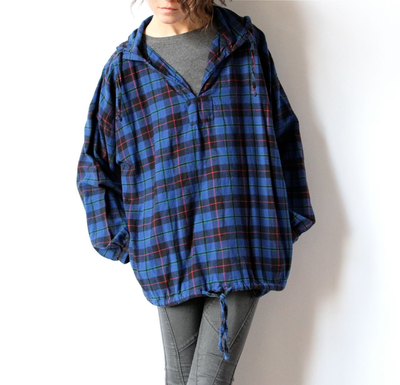 flannel hoodie 90s