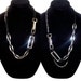 Chunky statement necklace, black and silver tone, asymmetric