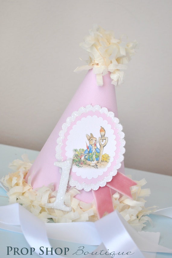 Girls Peter Rabbit Birthday Party Hat, Special Occasion, Photo Prop Il_570xn