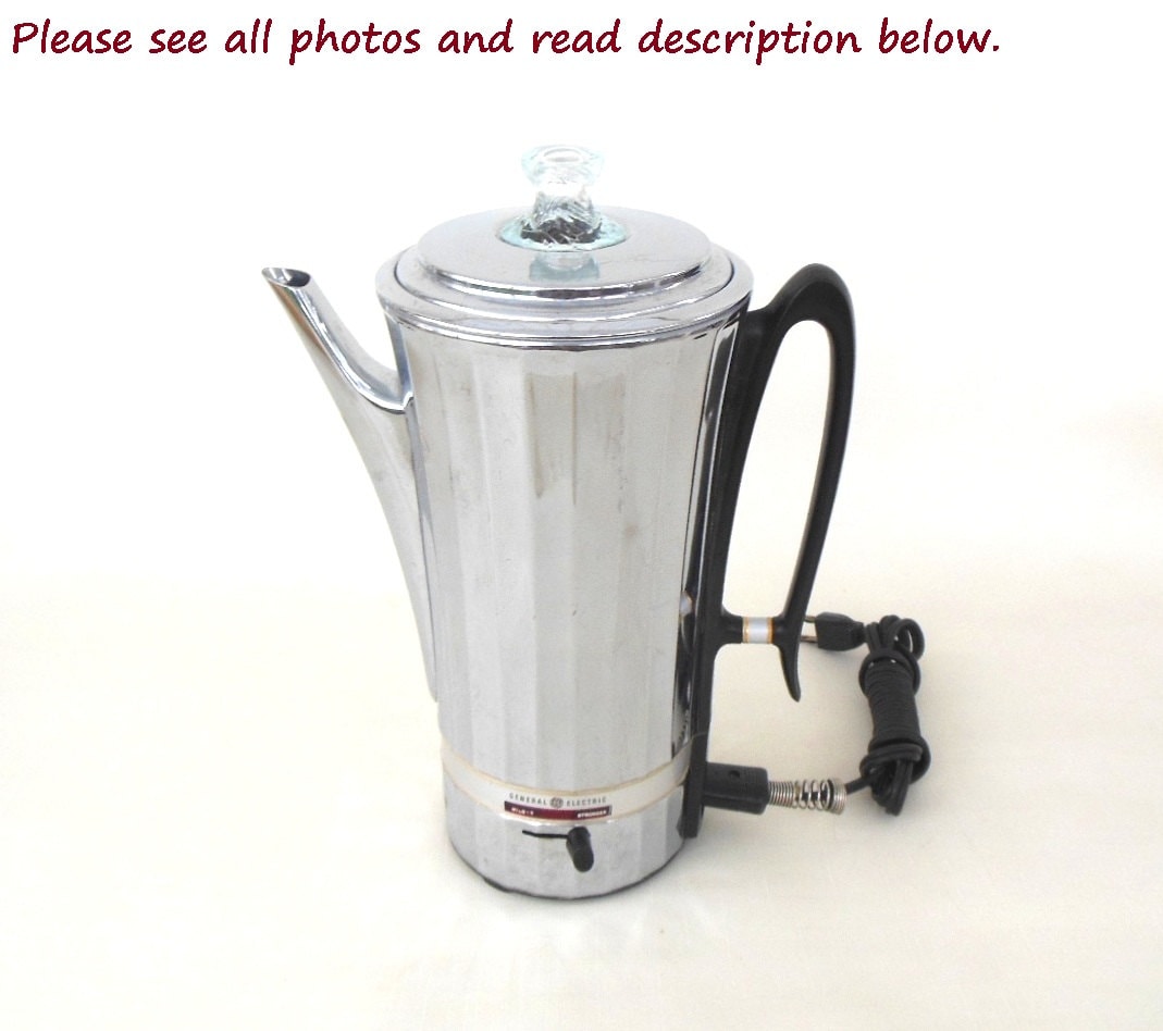 GE Coffee Percolator P50 General Electric Chrome Kitchen
