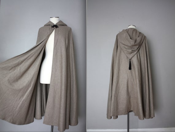 Vintage Gray Hooded Cape