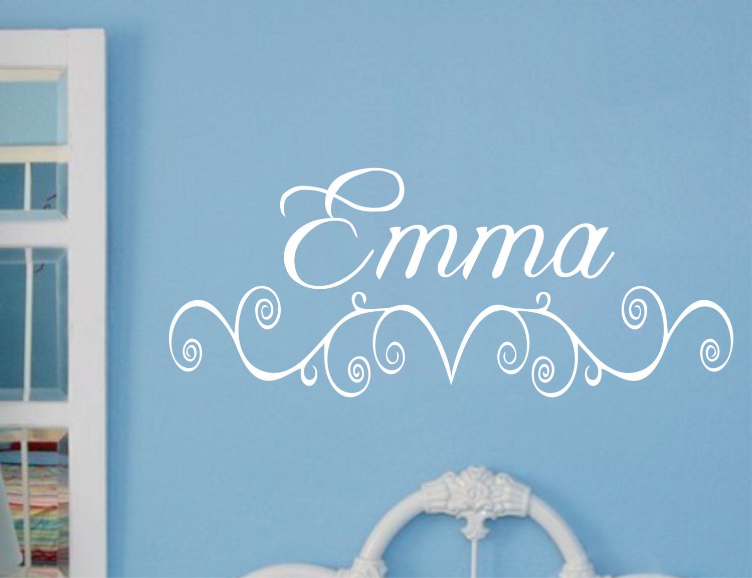 Baby Girl Nursery Wall Decal Name Vinyl Sticker Decor