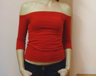OFF THE SHOULDER Top Strapless Tshirt Sexy Off The Shoulder Tshirt Top Off The Shoulder Top Sexy Top Open Back Top Off The Shoulder Tshirt