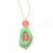 Resin Nursing Necklace/Breastfeeding Necklace - Non Toxic 'Twiddle Buster' Pendant - Pink and Green - Pastel Colors
