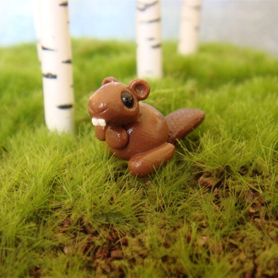 Tiny Clay Beaver Polymer Clay Brown