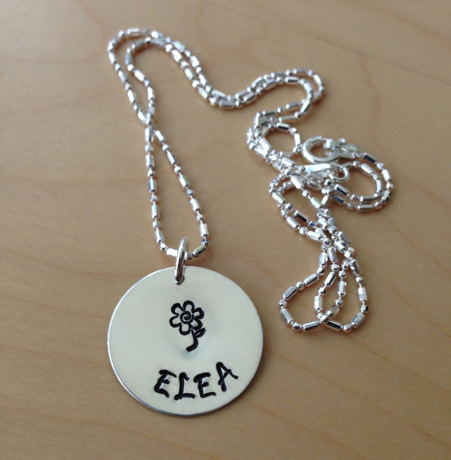 Sterling Silver Personalized, Hand Stamped Necklace