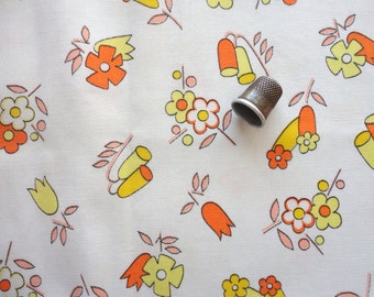 funky floral print vintage cotton blend fabric -- 44 wide by 1/2 yard plus