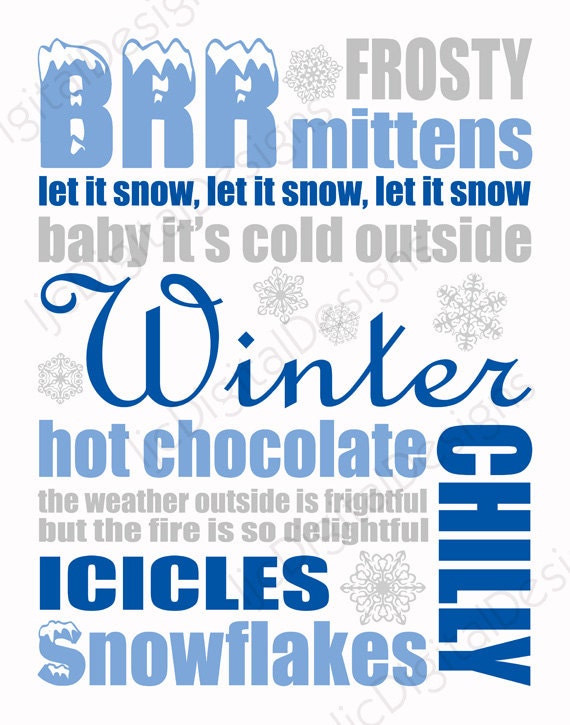 SALE 50% OFF Printable Christmas Blue Winter by 