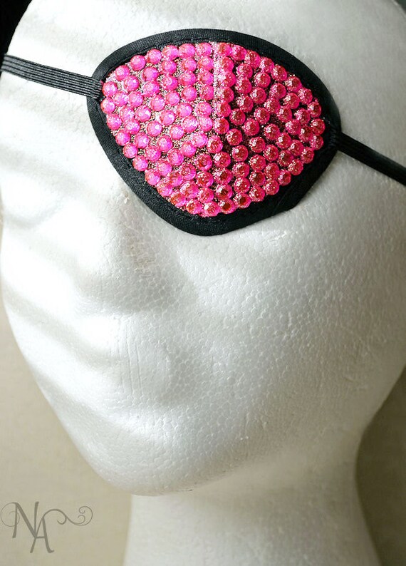 Items similar to Hot Pink Rhinestone Eye Patch Made to Order on Etsy