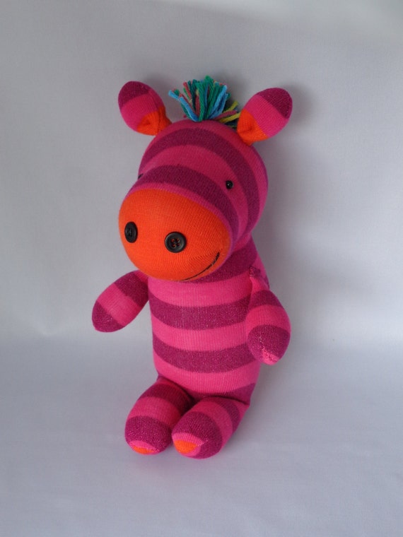 pink zebra stuffed animal