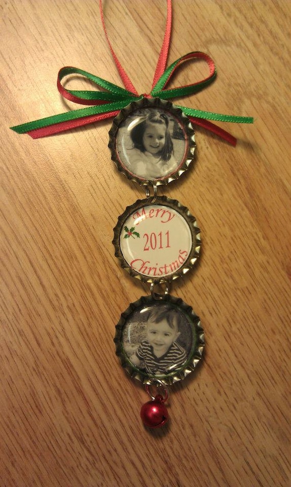 personalized christmas bottle cap ornament 2 children personalized christmas bottle cap ornament 2 children