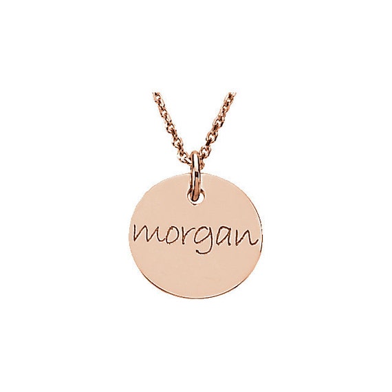 Initial Pendant Necklace white gold, rose gold, yellow gold, Monogram ...